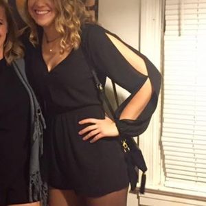 Black long sleeve Umgee romper